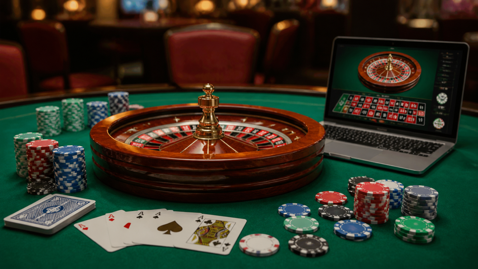 Best Online Casinos: How to Compare Sites and Play Smart Casino roulette table with chips and an online casino screen