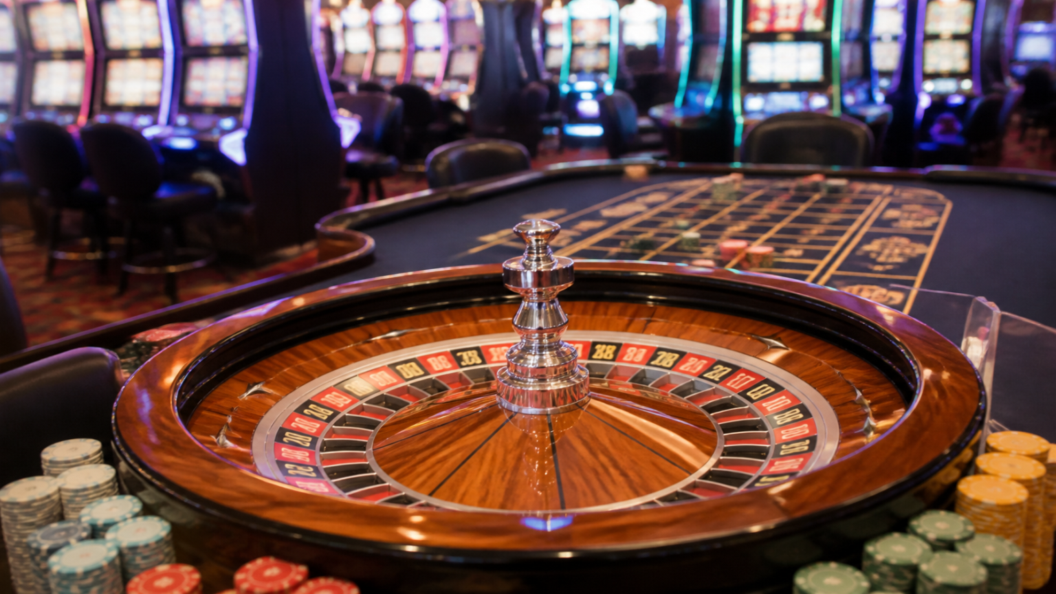 Cosa significa davvero “casino non aams” Immagine di un tavolo da casinò con roulette e fiches
