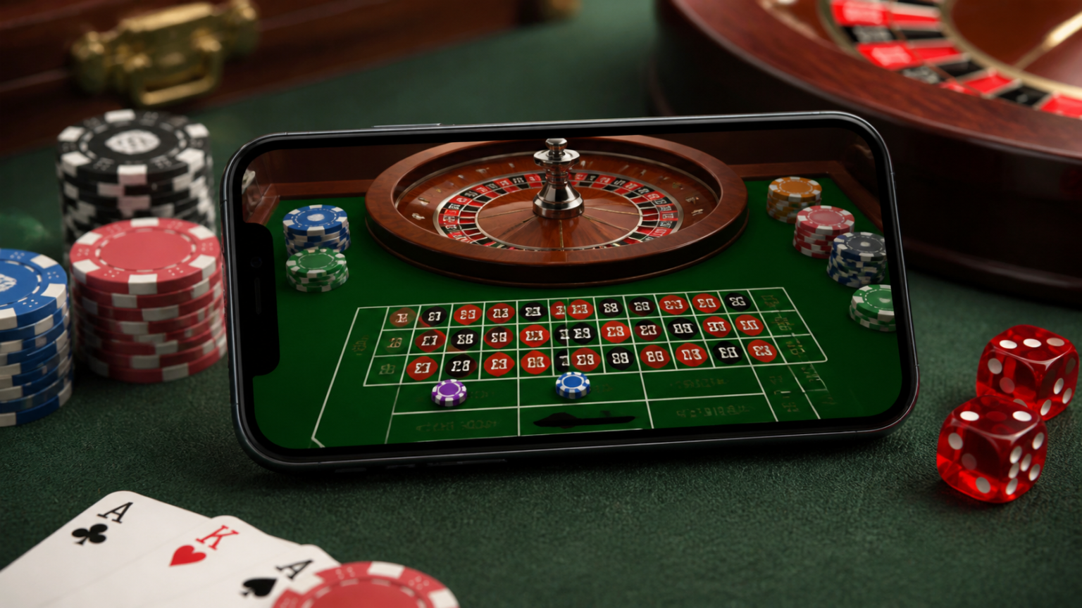 Kiểm tra thiết bị và kết nối trước khi bắt đầu: chơi casino trực tuyến trên điện thoại Điện thoại hiển thị trò chơi roulette casino trực tuyến