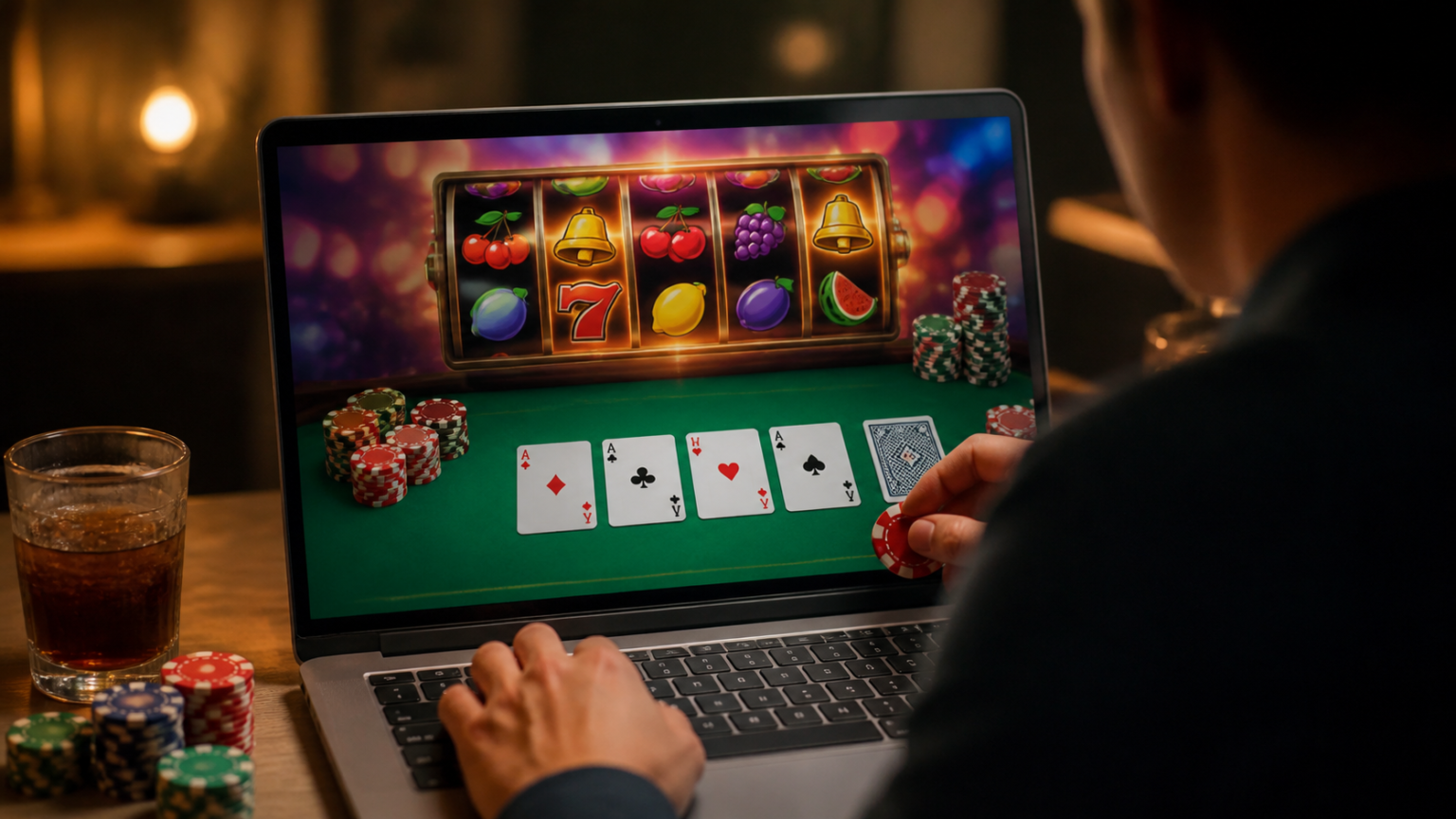 Online Casino Basics: How to Play Smarter and Safer Photo of an online casino gaming screen with slot reels and table game elements