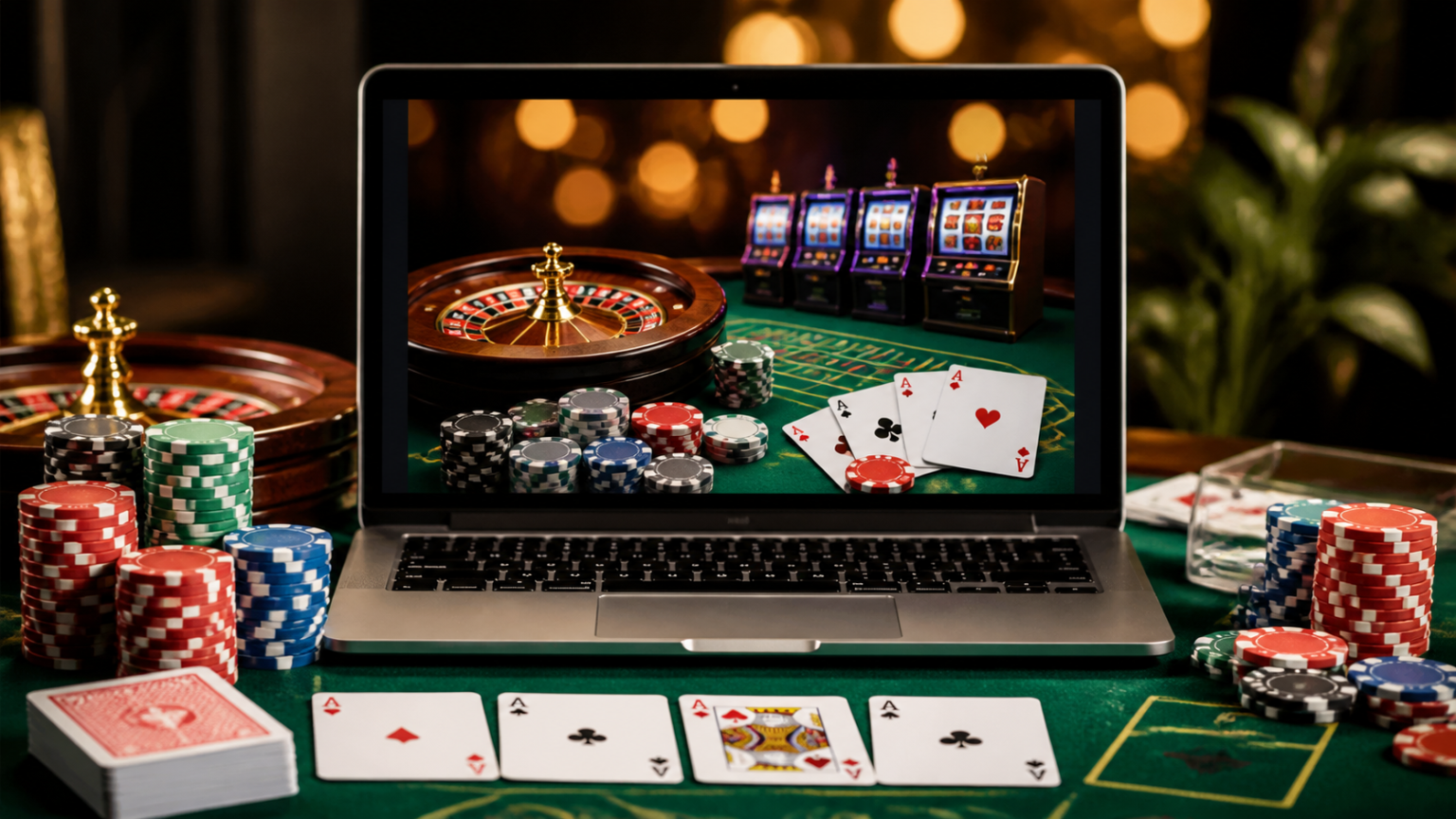 Singapore Casino Online: What Players Should Know Laptop showing casino games with cards and chips for Singapore casino online